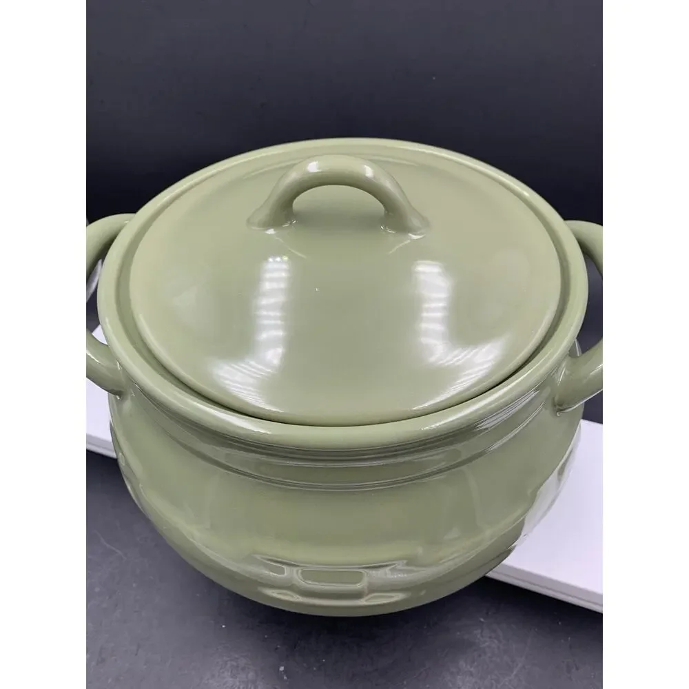 Longaberger Woven Traditions Soup Tureen in Sage - Excellent Condition!